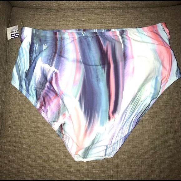 NWT Women’s abstract ruched high-waist swimsuit comfortable stretch bottoms, 16W - Picture 8 of 12